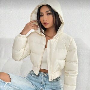 Women's Cream Puffer Jacket